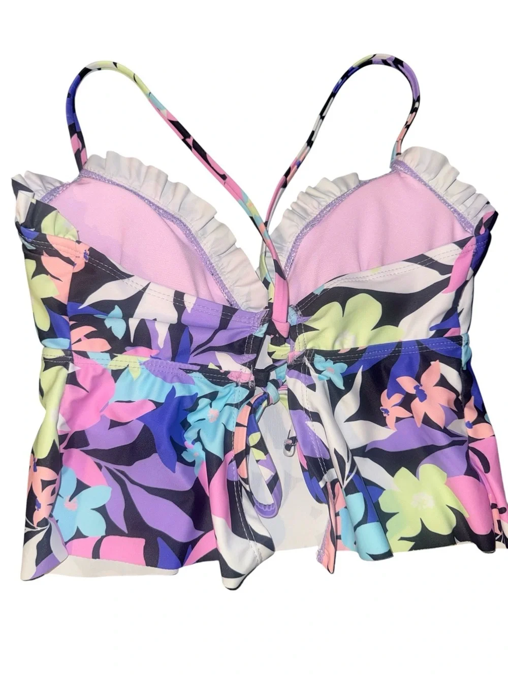 Decree Multicolor Floral Tankini One Piece - Pink, Purple, Blue, Lime, Black